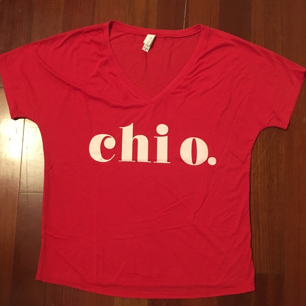 Chi Omega NWT Bella Canvas Slouchy V Neck Tee